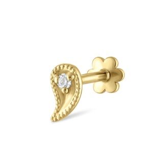 MARIA TASH Gold Paisley Stud Earring